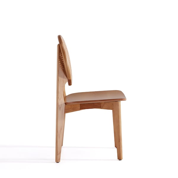 Manhattan Comfort Versailles Round Dining Chair in Nature Cane, Set of 2 - DCCA11-NA