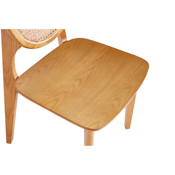 Manhattan Comfort Versailles Round Dining Chair in Nature Cane, Set of 2 - DCCA11-NA