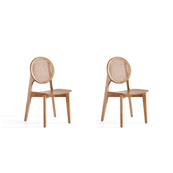 Manhattan Comfort Versailles Round Dining Chair in Nature Cane, Set of 2 - DCCA11-NA