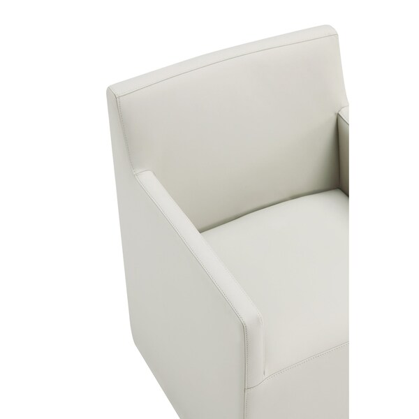 Manhattan Comfort Anna Square Faux Leather Dining Chair in Light Stone Grey - Set of 2 - 2-DC058AR-ST