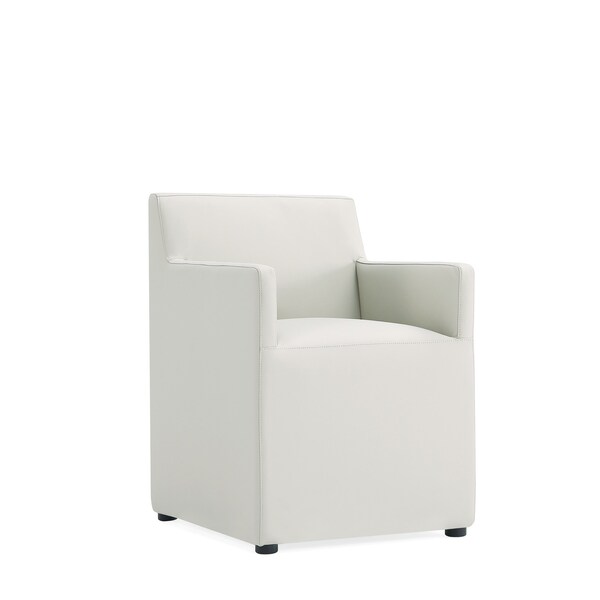 Manhattan Comfort Anna Square Faux Leather Dining Chair in Light Stone Grey - Set of 2 - 2-DC058AR-ST