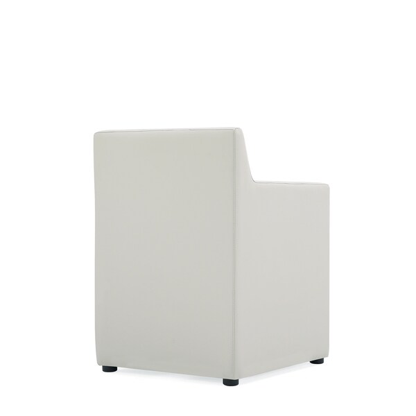 Manhattan Comfort Anna Square Faux Leather Dining Chair in Light Stone Grey - Set of 2 - 2-DC058AR-ST
