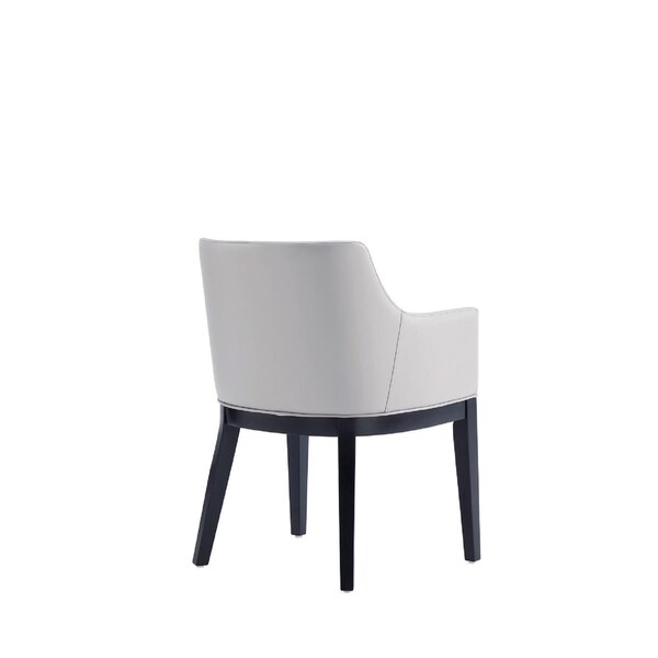Manhattan Comfort Gansevoort Faux Leather Dining Armchair in Light Grey - DC051AR-LG
