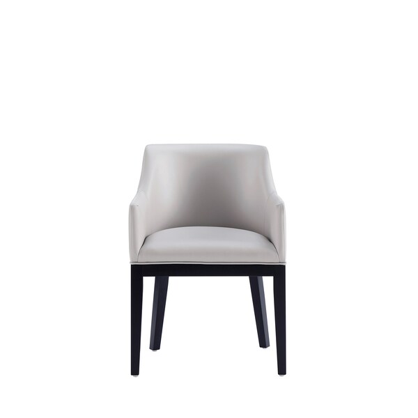 Manhattan Comfort Gansevoort Faux Leather Dining Armchair in Light Grey - DC051AR-LG