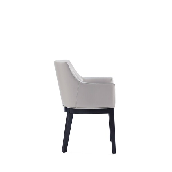 Manhattan Comfort Gansevoort Faux Leather Dining Armchair in Light Grey - DC051AR-LG