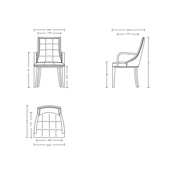 Manhattan Comfort Fifth Avenue Faux Leather and Velvet Dining Armchair in Tan and Walnut - DC008AR-TN