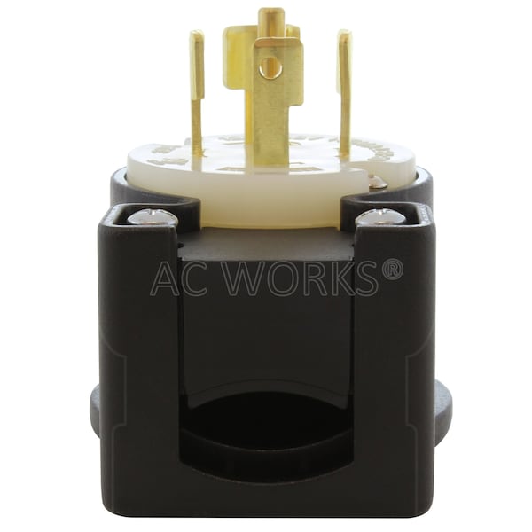 Ac Works NEMA L21-30P 30A 3-Phase 120/208V 3PY, Elbow 5-Wire Locking Male UL, C-UL Approval - ASEL2130P