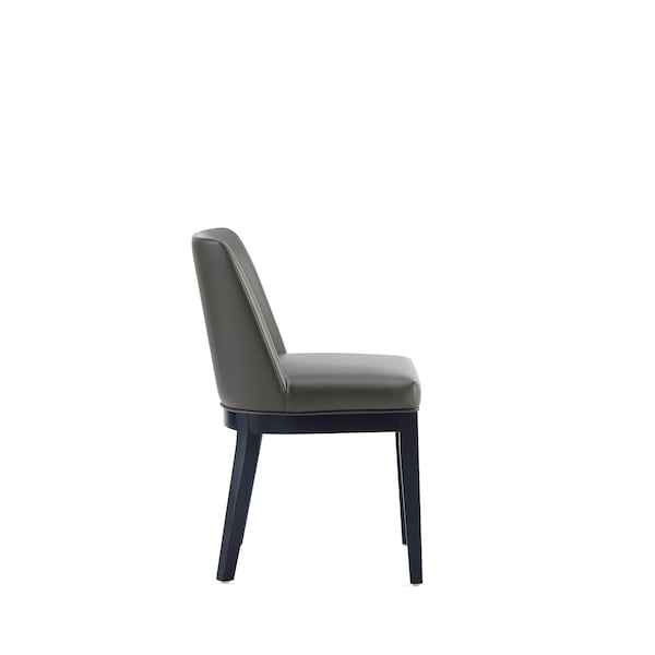 Manhattan Comfort Gansevoort Faux Leather Dining Chair in Pebble Grey - Set of 2 - DC051-PE
