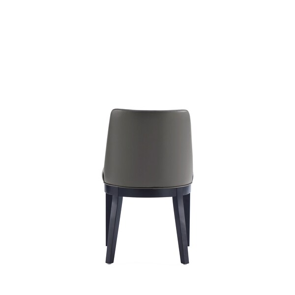 Manhattan Comfort Gansevoort Faux Leather Dining Chair in Pebble Grey - Set of 2 - DC051-PE