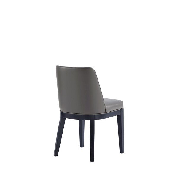 Manhattan Comfort Gansevoort Faux Leather Dining Chair in Pebble Grey - Set of 2 - DC051-PE