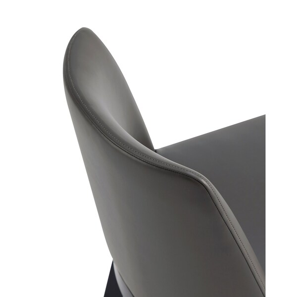 Manhattan Comfort Gansevoort Faux Leather Dining Chair in Pebble Grey - Set of 2 - DC051-PE