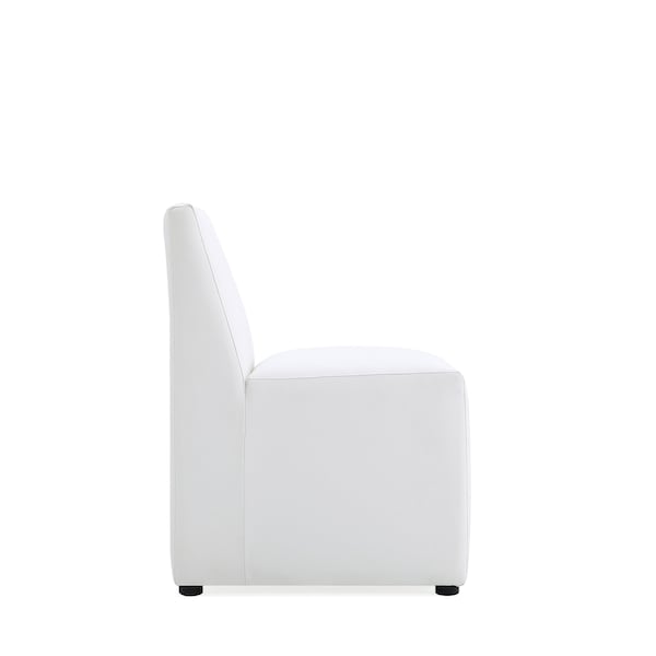 Manhattan Comfort Anna Square Faux Leather Dining Chair in Cream - DC058-CR