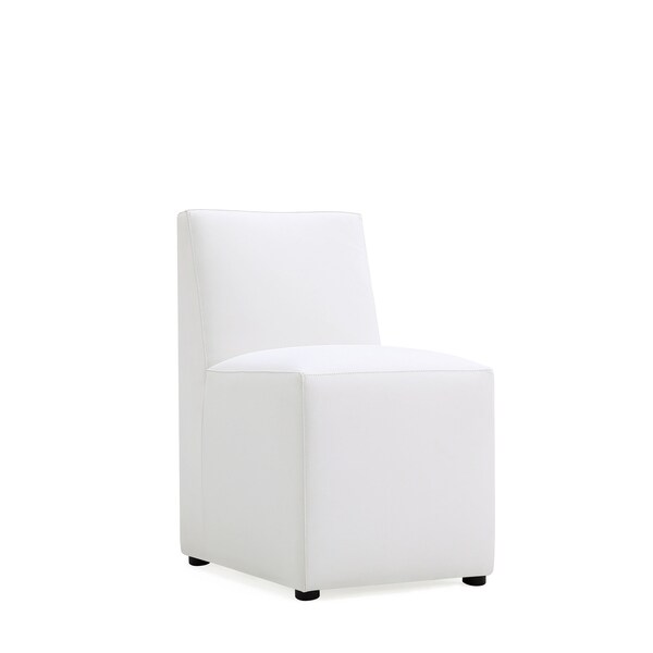 Manhattan Comfort Anna Square Faux Leather Dining Chair in Cream - DC058-CR