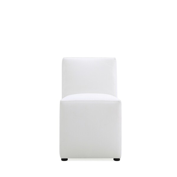 Manhattan Comfort Anna Square Faux Leather Dining Chair in Cream - DC058-CR