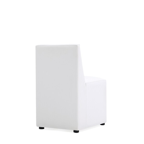 Manhattan Comfort Anna Square Faux Leather Dining Chair in Cream - DC058-CR