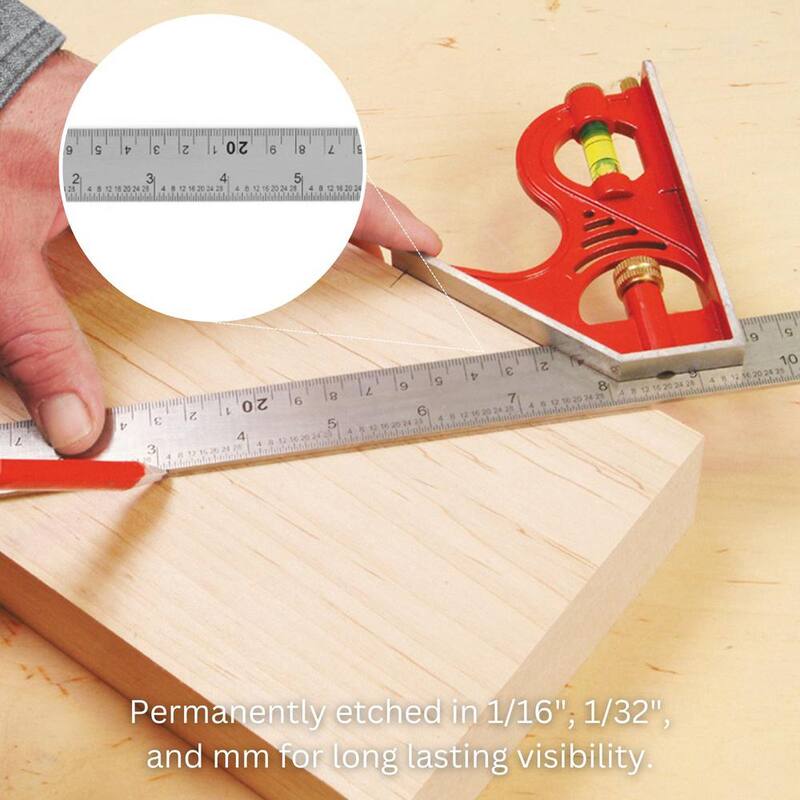 Kapro 12 in. Combination Square with Zinc Head and Stainless Steel Blade - 352-12