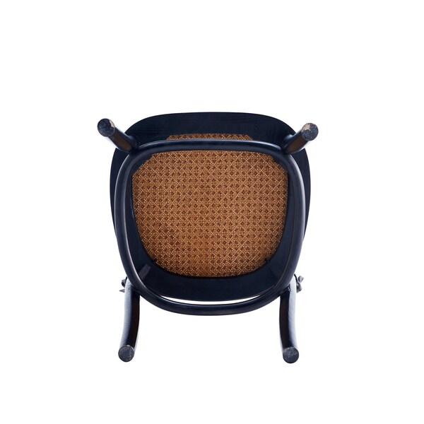 Manhattan Comfort Paragon Dining Chair 1.0 with Grey Cushions in Black and Cane, Set of 2 - DCCA05-GY