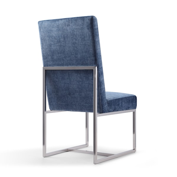 Manhattan Comfort Element Velvet Dining Chair in Blue (Set of 2) - 2-DC030-BL