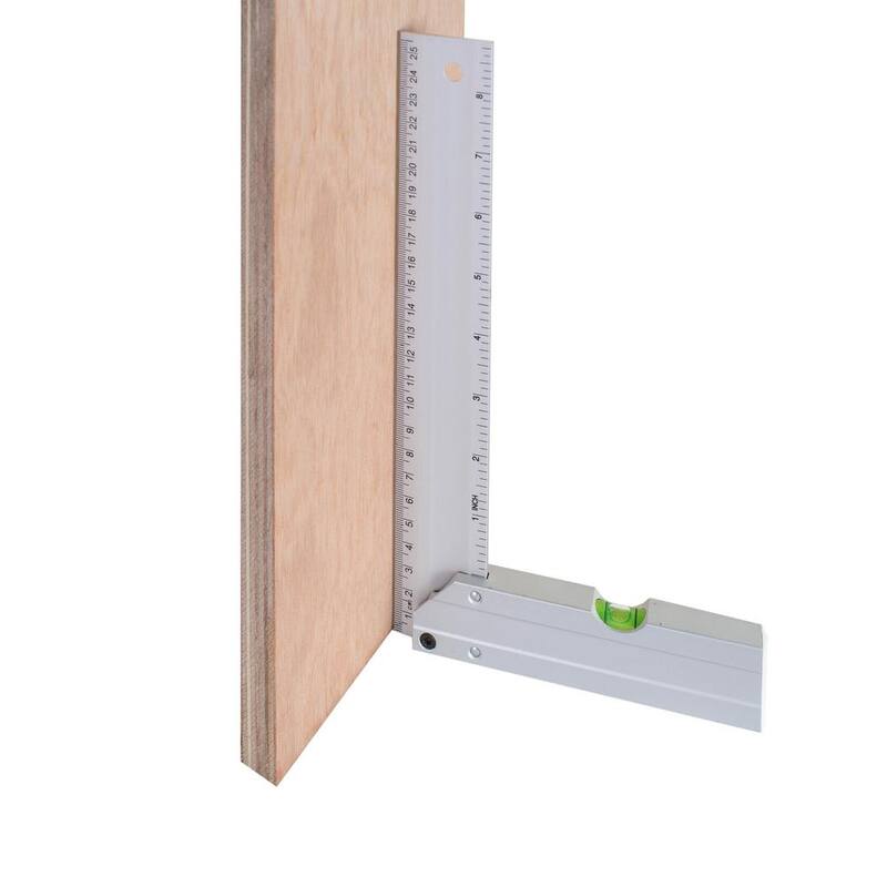 POWERTEC L-Shaped Square Set with Levels 5 in./ 8 in./ 14 in. L Premium Aluminum Standard and Metric (3-Pack) - 80005