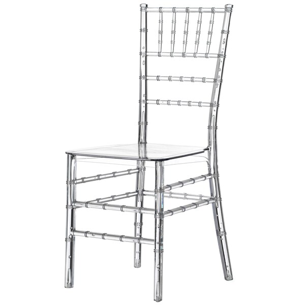 Fabulaxe Modern Acrylic Stackable Chiavari Dining Chair, Clear Party Chair, Crystal Acrylic Chair - QI004658.CL