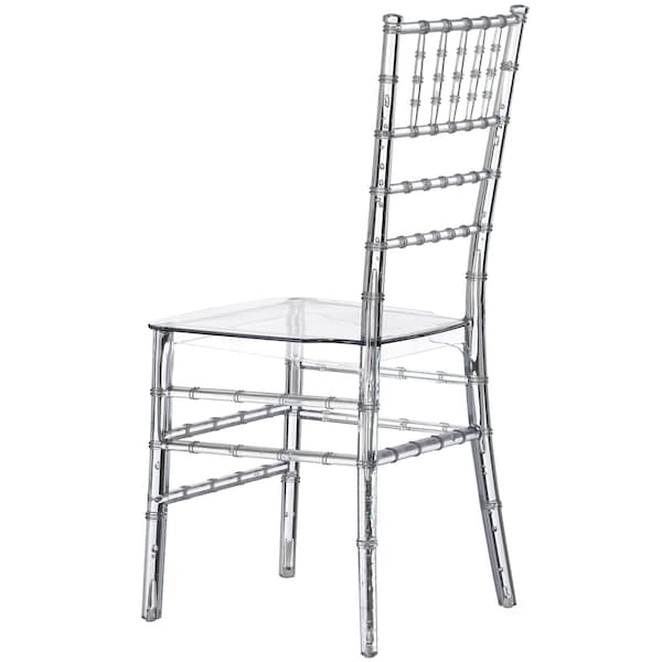 Fabulaxe Modern Acrylic Stackable Chiavari Dining Chair, Clear Party Chair, Crystal Acrylic Chair - QI004658.CL