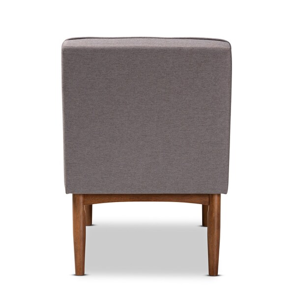 Baxton Studio Arvid Mid-Century Gray Upholstered Wood Dining Chair - 155-9307
