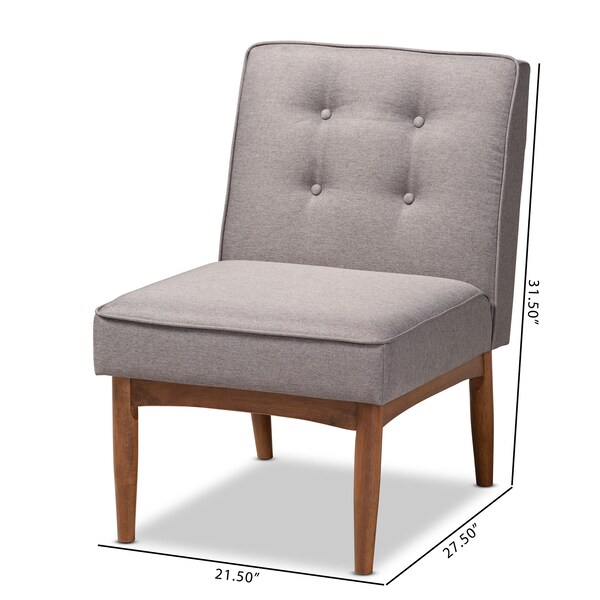 Baxton Studio Arvid Mid-Century Gray Upholstered Wood Dining Chair - 155-9307
