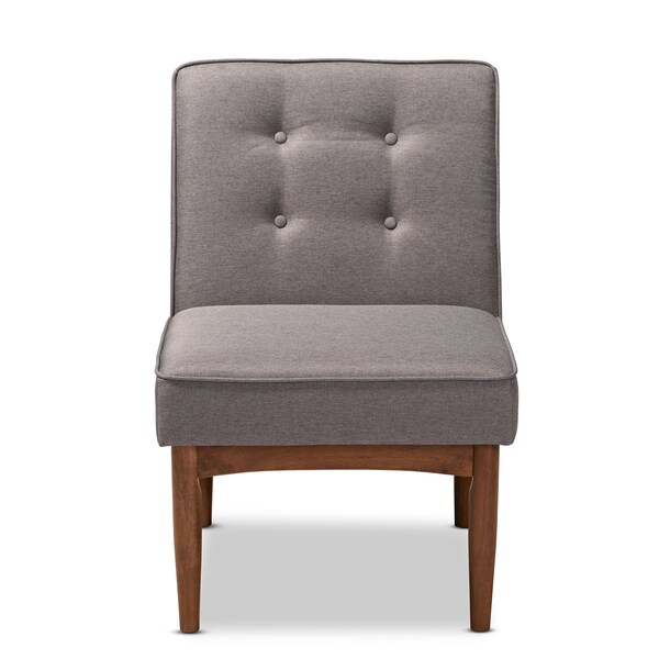 Baxton Studio Arvid Mid-Century Gray Upholstered Wood Dining Chair - 155-9307