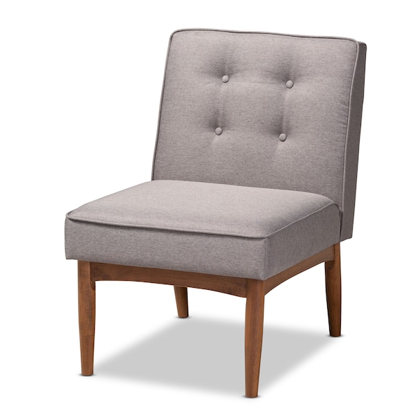 Baxton Studio Arvid Mid-Century Gray Upholstered Wood Dining Chair - 155-9307