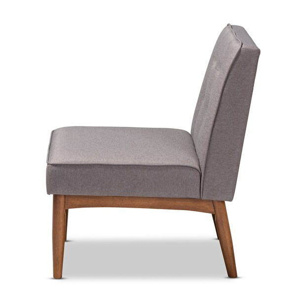 Baxton Studio Arvid Mid-Century Gray Upholstered Wood Dining Chair - 155-9307