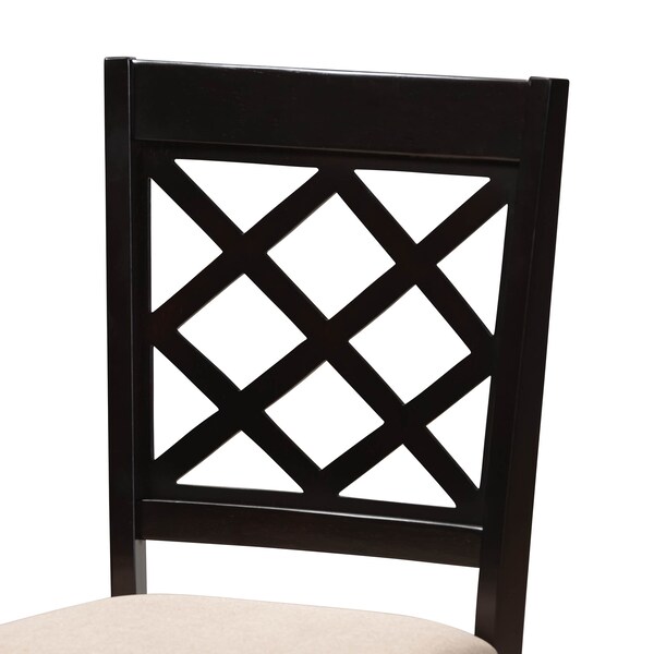 Baxton Studio Verner Sand Upholstered Espresso Finished Wood Dining Chair, PK4 - 157-9725