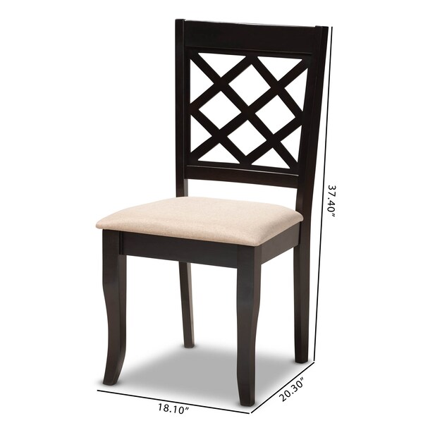 Baxton Studio Verner Sand Upholstered Espresso Finished Wood Dining Chair, PK4 - 157-9725