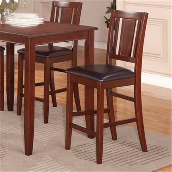 Latestluxury BU-LC-MAH Buckland Counter Height Chair with Faux Leather Upholstered Seat Mahogany - LA703189
