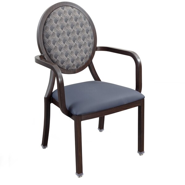 Medacure Rounded Navy Stain-Resistant Dining Room Chair for Seniors & Homecare - MC-DCA250B