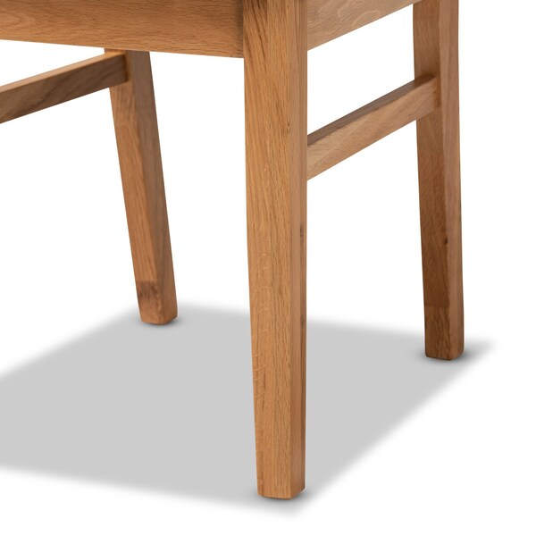 Baxton Studio Idris Mid-Century Black Fabric Upholstered and Oak brown Finished 2-Piece Rattan Dining Chair Set PR - 199-2PC-12163-ZORO