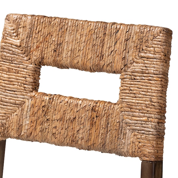 Baxton Studio Porsha Modern Bohemian Dark Brown Finished Mahogany Wood and Natural Rattan Dining Chair - 225-13103-ZORO
