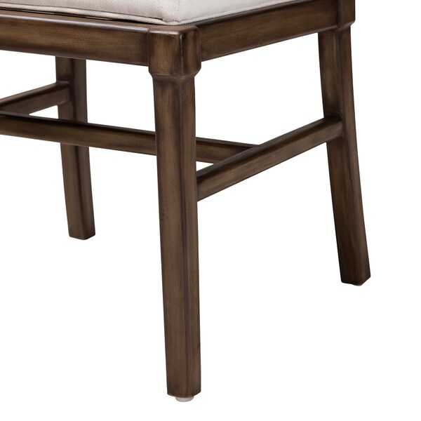 Baxton Studio Porsha Modern Bohemian Dark Brown Finished Mahogany Wood and Natural Rattan Dining Chair - 225-13103-ZORO