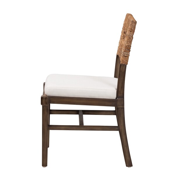 Baxton Studio Porsha Modern Bohemian Dark Brown Finished Mahogany Wood and Natural Rattan Dining Chair - 225-13103-ZORO
