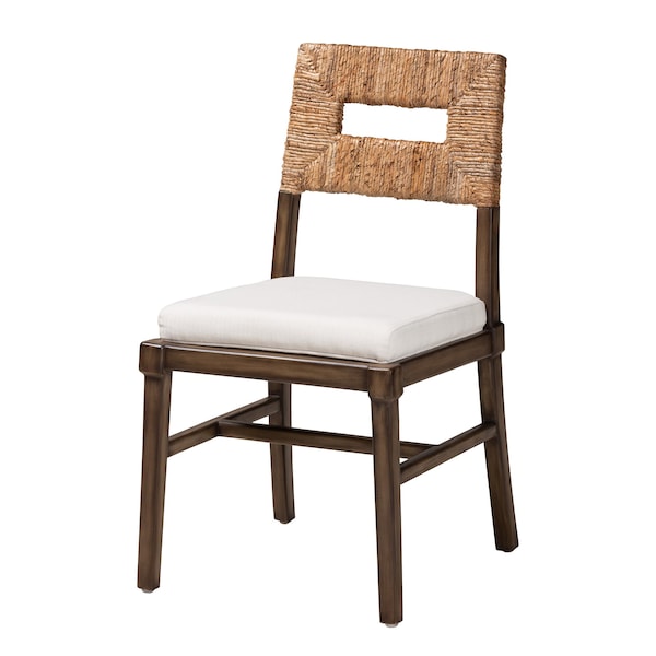 Baxton Studio Porsha Modern Bohemian Dark Brown Finished Mahogany Wood and Natural Rattan Dining Chair - 225-13103-ZORO