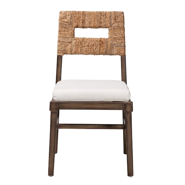 Baxton Studio Porsha Modern Bohemian Dark Brown Finished Mahogany Wood and Natural Rattan Dining Chair - 225-13103-ZORO