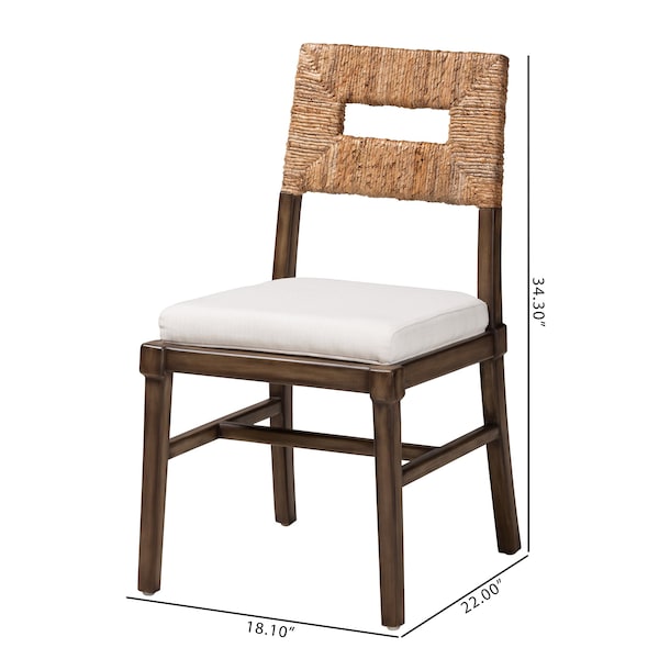 Baxton Studio Porsha Modern Bohemian Dark Brown Finished Mahogany Wood and Natural Rattan Dining Chair - 225-13103-ZORO