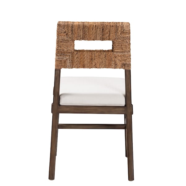 Baxton Studio Porsha Modern Bohemian Dark Brown Finished Mahogany Wood and Natural Rattan Dining Chair - 225-13103-ZORO