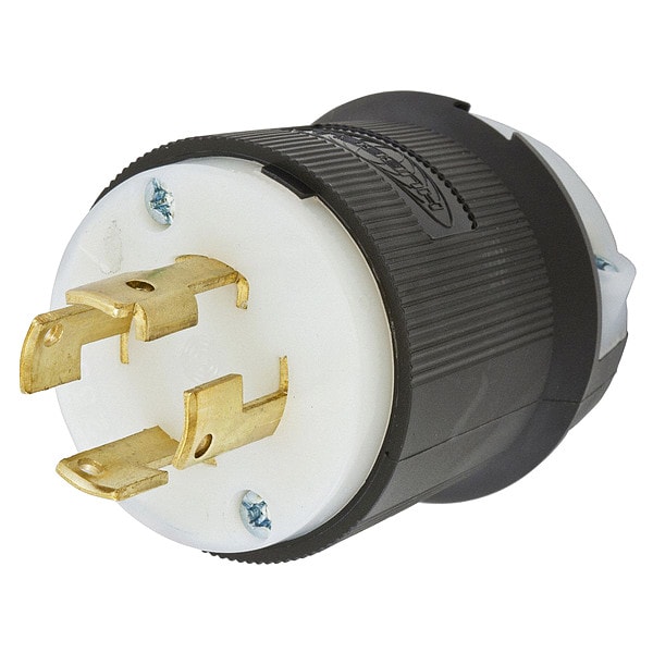 Hubbell 30A Twist-Lock Plug 3P 4W 250VAC BK/WT - HBL3431GCB