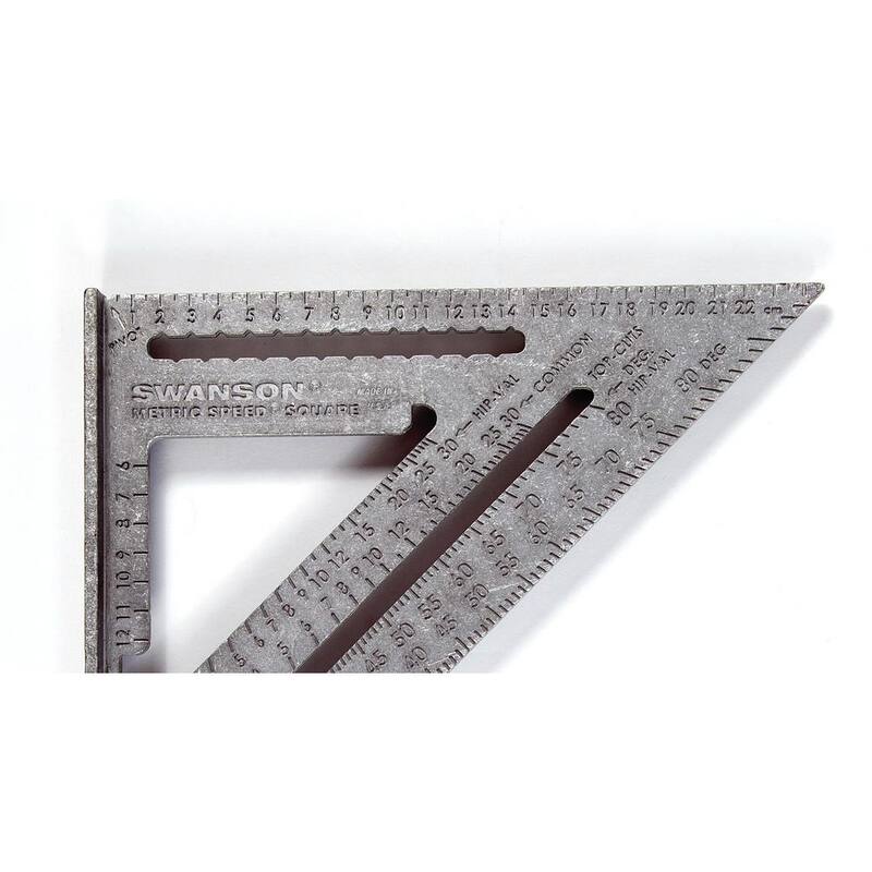 Swanson 25 cm Metric Speed Square, Rafter / Carpenter Square Layout Tool Carded with English, German and French - EU202