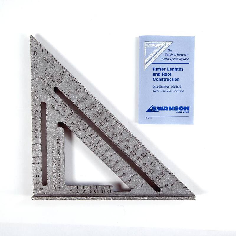 Swanson 25 cm Metric Speed Square, Rafter / Carpenter Square Layout Tool Carded with English, German and French - EU202