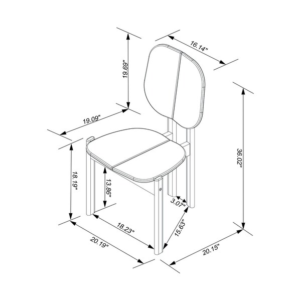 Manhattan Comfort Gales Dining Chair in Greige - Set of 4 - 2-DC-83938-OW