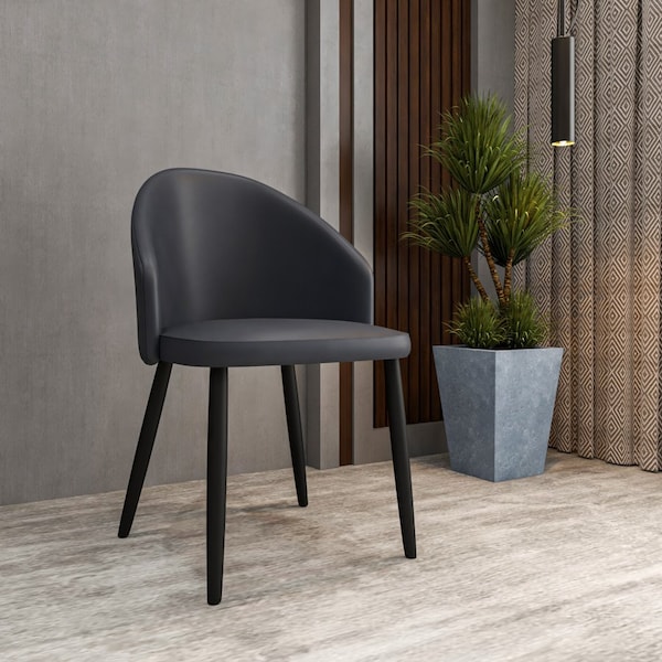 Leisuremod Paradiso Collection Modern Dining Seat in Black - PC50BL