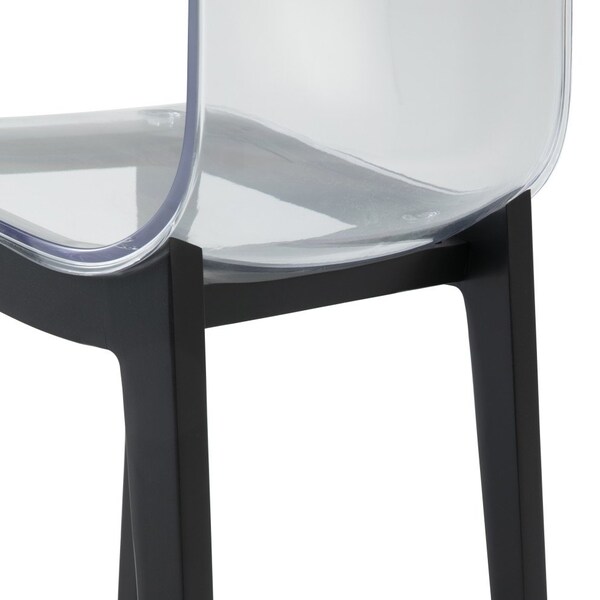 Leisuremod Marsden Modern Dining Side Chair with Beech Wood Legs, Black, 2PK - MCBL-16CL2