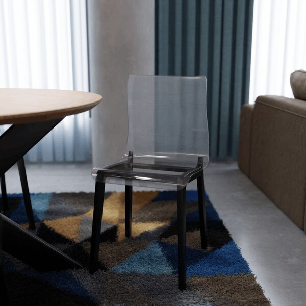 Leisuremod Marsden Modern Dining Side Chair with Beech Wood Legs, Black, 2PK - MCBL-16CL2