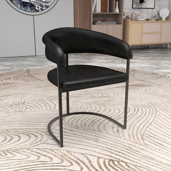 Leisuremod Aero Collection Modern Dining Chair in Charcoal, 4PK - AC23CH4